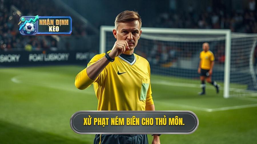 3. Xử phạt ném biên cho thủ môn.